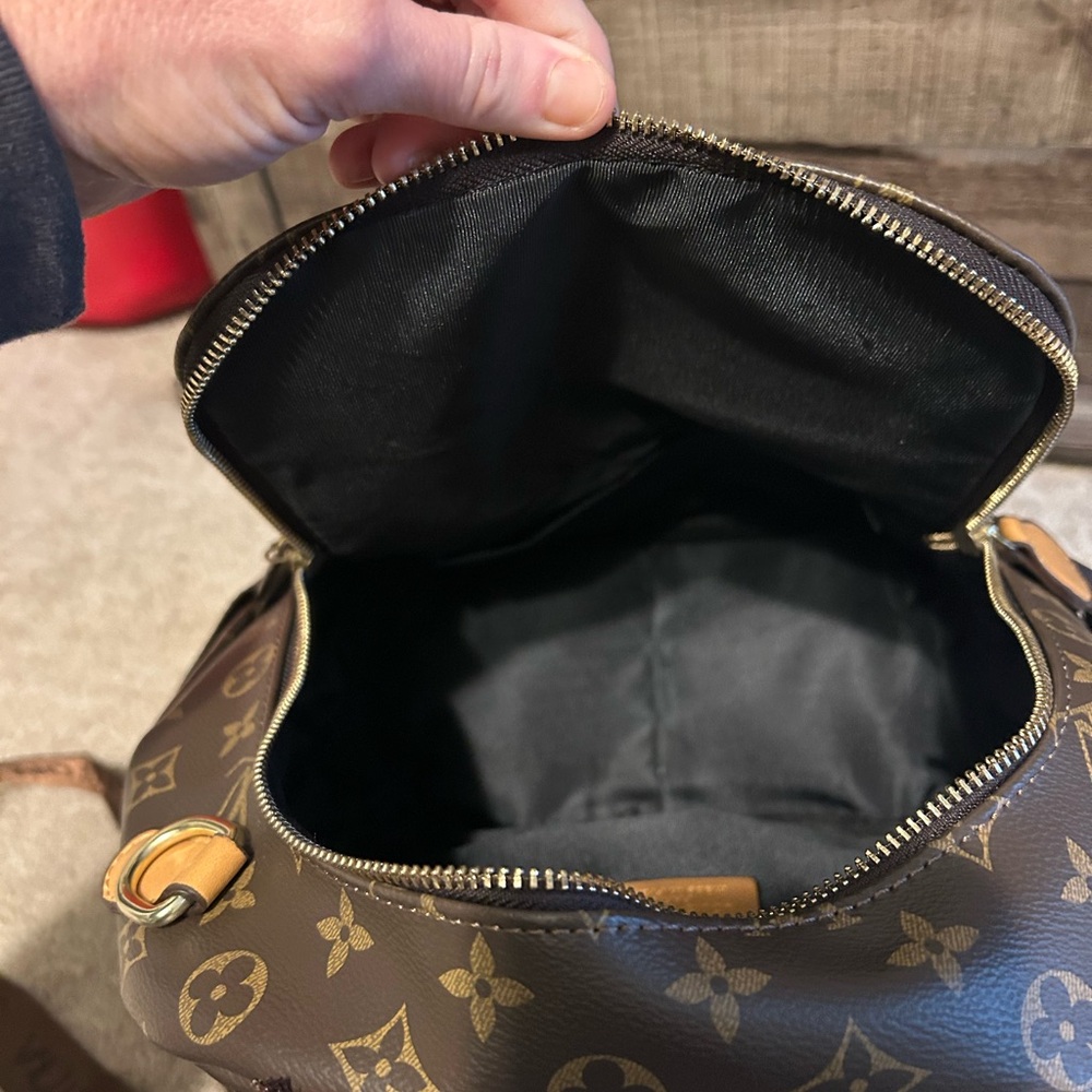 Luxury Inspired Brown Monogram Backpack Gold Hard… - image 11